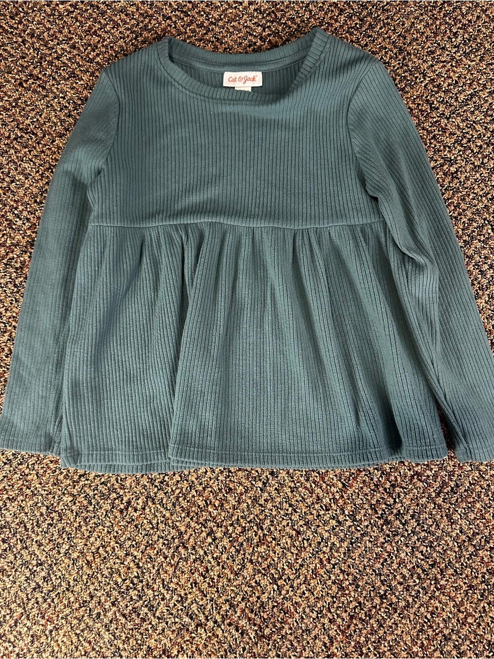 Cat & Jack Ribbed Long-Sleeve Peplum Top